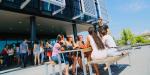 Groupe d'étudiant sur le campus SophiaTech