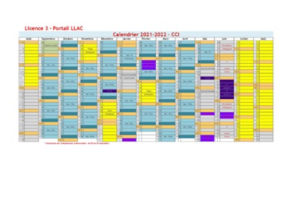 Calendrier Portail LLAC L3 2021-2022 (MàJ)