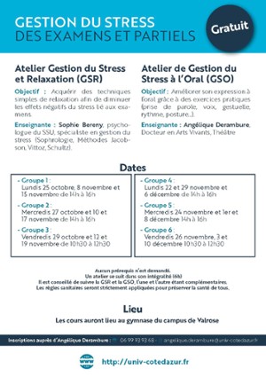 programme atelier gestion du stress