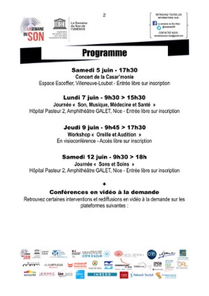 Programmation Semaine du Son 