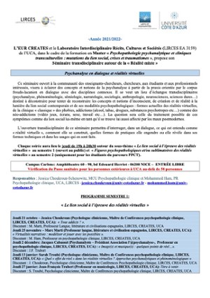 Séminaire transdisciplinaire autour de de la "réalité mixte"